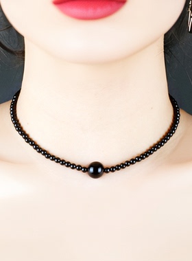 黑玛瑙锁骨链百搭款日常不掉色
