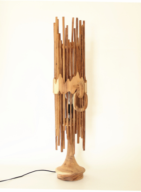 厂家销售手工制作原创胡桃木落地灯民宿咖啡馆酒店工艺装饰灯具