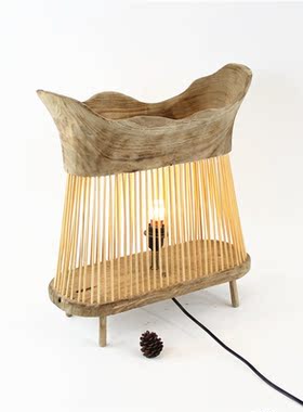 厂家销售专业手工制作原木工艺落地台灯田园温馨民宿酒店装饰灯具