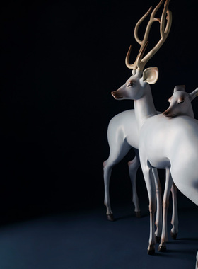万仟堂灵鹿系列限量雕塑