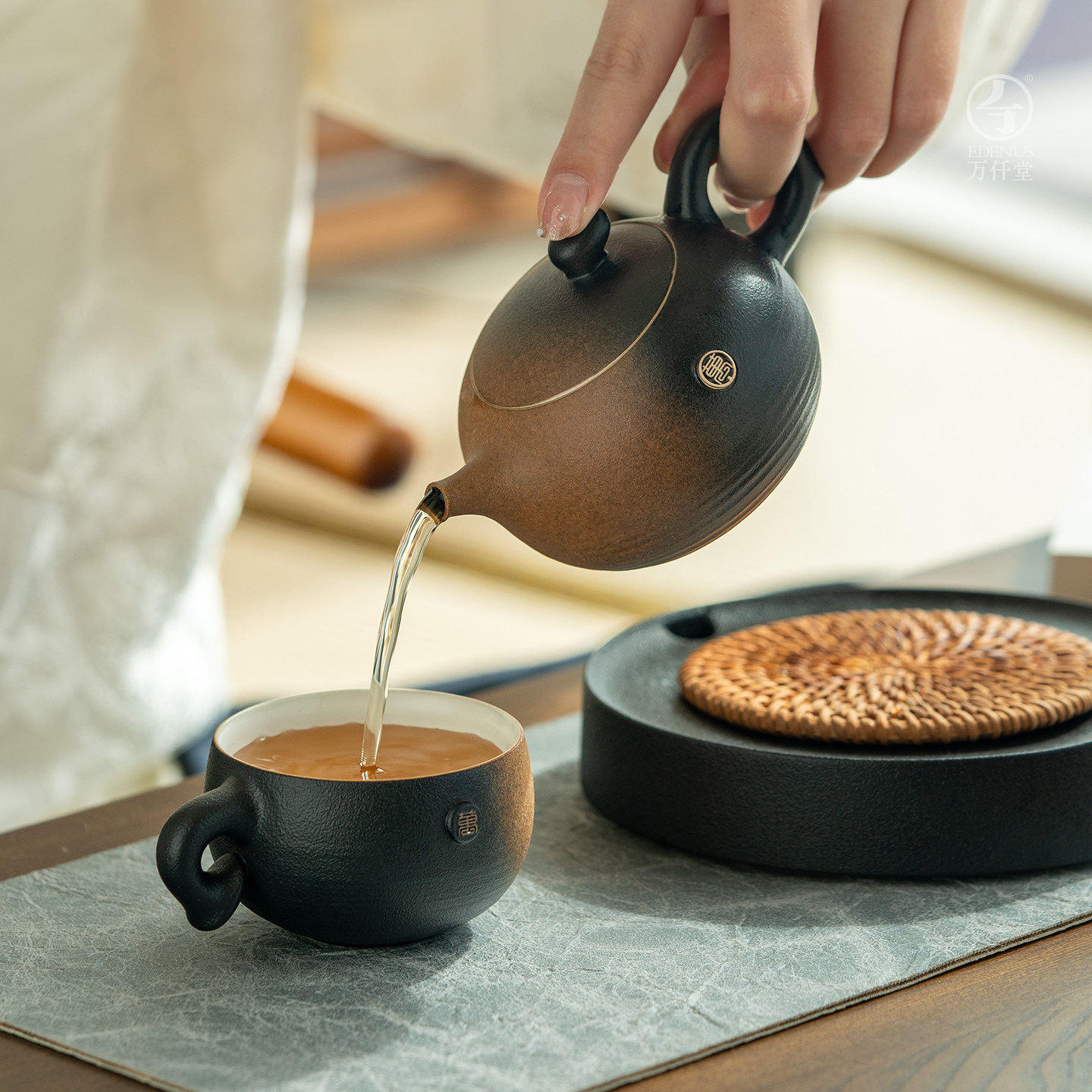 万仟堂茶具套装2025新款家用小茶具套装轻奢高档喝茶茶具万事胜意