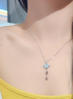 禧笑银饰碎冰冰小财神纯银项链女小众轻奢钱币吊坠锁骨链女友闺蜜
