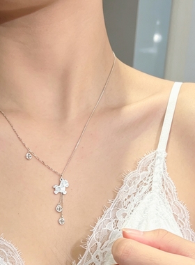 禧笑足银马上有钱纯银项链女国风小马钱币流苏颈链轻奢高级感礼物