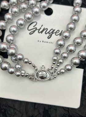 NANA西太经典款三层珍珠项链土星吊坠款高版本轻奢小众气质OL叠戴