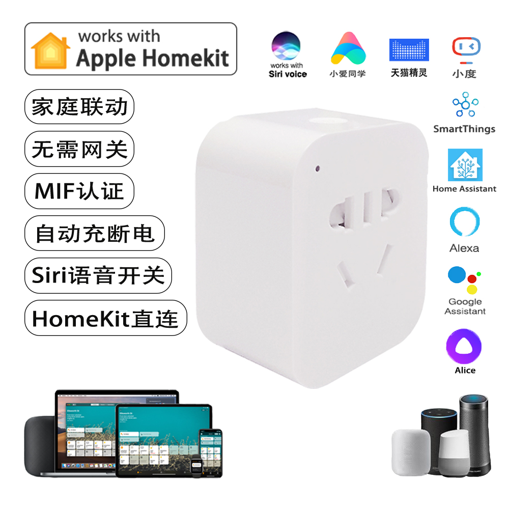 Homekit国标插座开关WIFI智能Siri语音天猫小爱远程定时电量计量