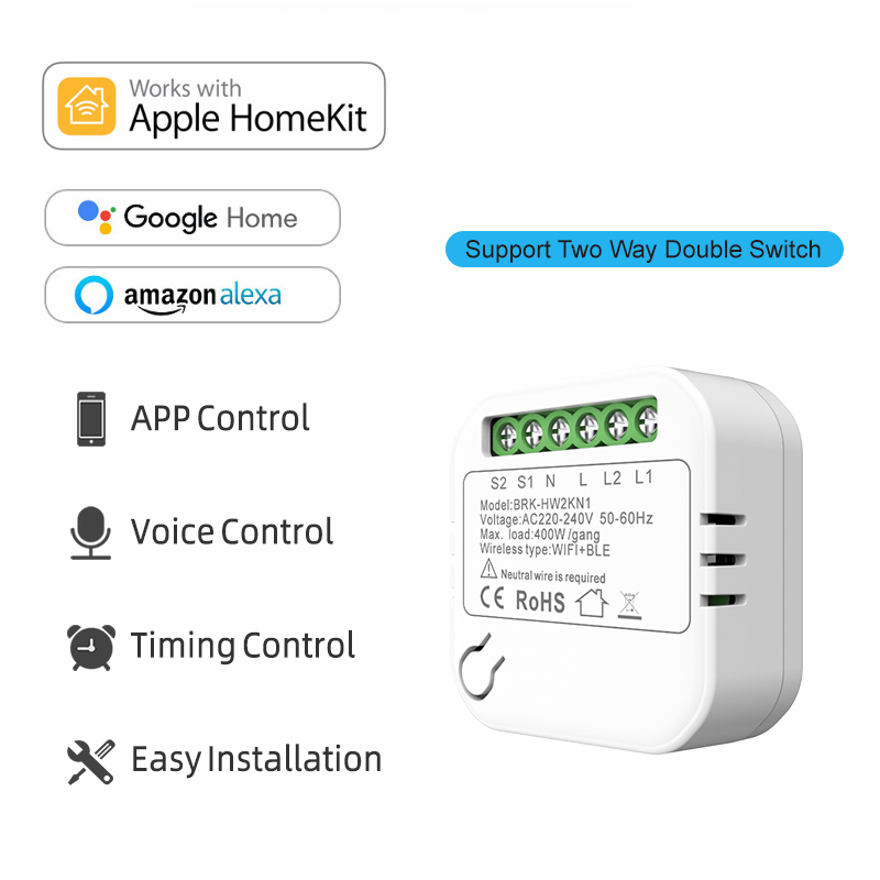 HomeKit开关通断器两路WiFi智能开关Siri语音定时远程小爱天猫16A - 图3