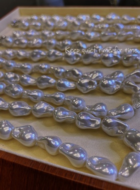 人造深海贝珠大巴洛克异形珍珠颈链夸张大气锁骨法式浪漫锁骨链