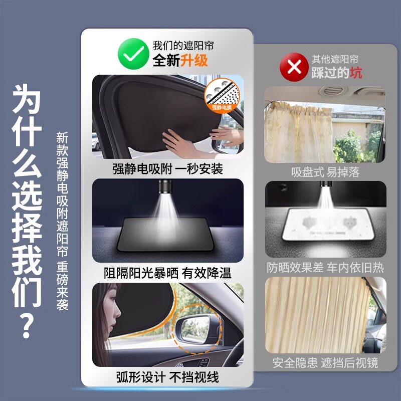 汽车遮阳帘车窗侧窗玻璃遮挡帘子车内用防晒隔热遮阳挡隐私遮阳伞,淘宝优惠券,粉丝福利购,淘宝优惠卷