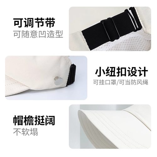 2025新款空顶遮阳帽女防晒渔夫鸭舌帽夏天户外帽子骑车棒球太阳帽 - 图1