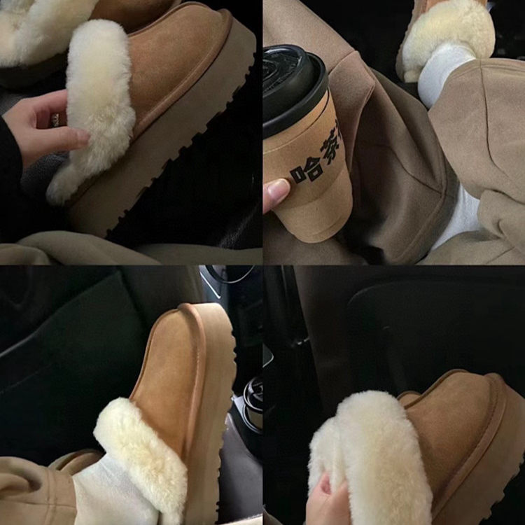 河南桑坡皮毛一体厚底星拖羊毛包头拖鞋居家外穿加厚保暖毛毛拖鞋,淘宝优惠券,粉丝福利购,淘宝优惠卷