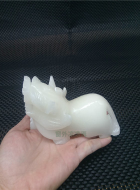 天然小摆件镇宅貔貅阿富汗白玉