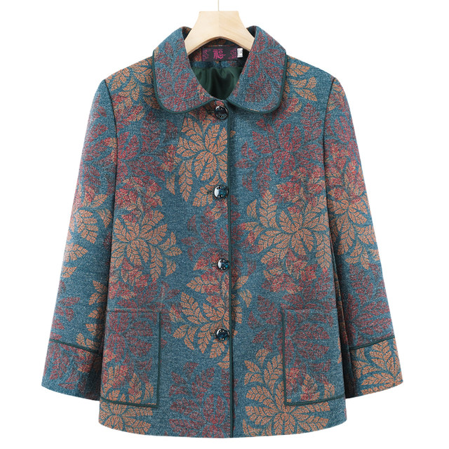 Middle-aged and elderly women's autumn and winter coats, mom's plus size velvet coat