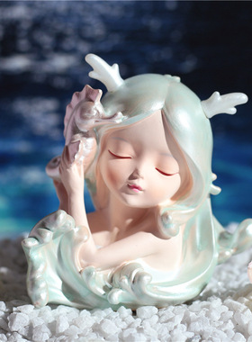 厂家海洋女孩送闺蜜女朋友节生日礼品创意软装家居摆件蛋糕