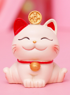 创意礼品招財猫汽车装饰摆件可爱猫咪蛋糕烘焙办公家居桌面礼品
