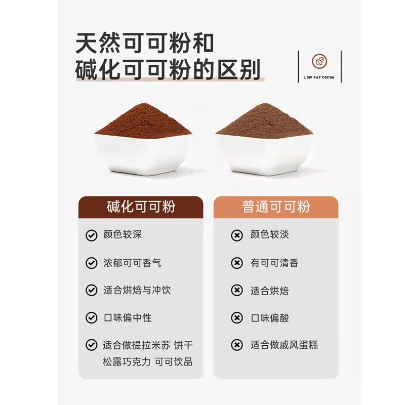 展艺可可粉100g抹茶粉黑巧克力烘焙专用coco粉饼干蛋糕家用材料 - 图2