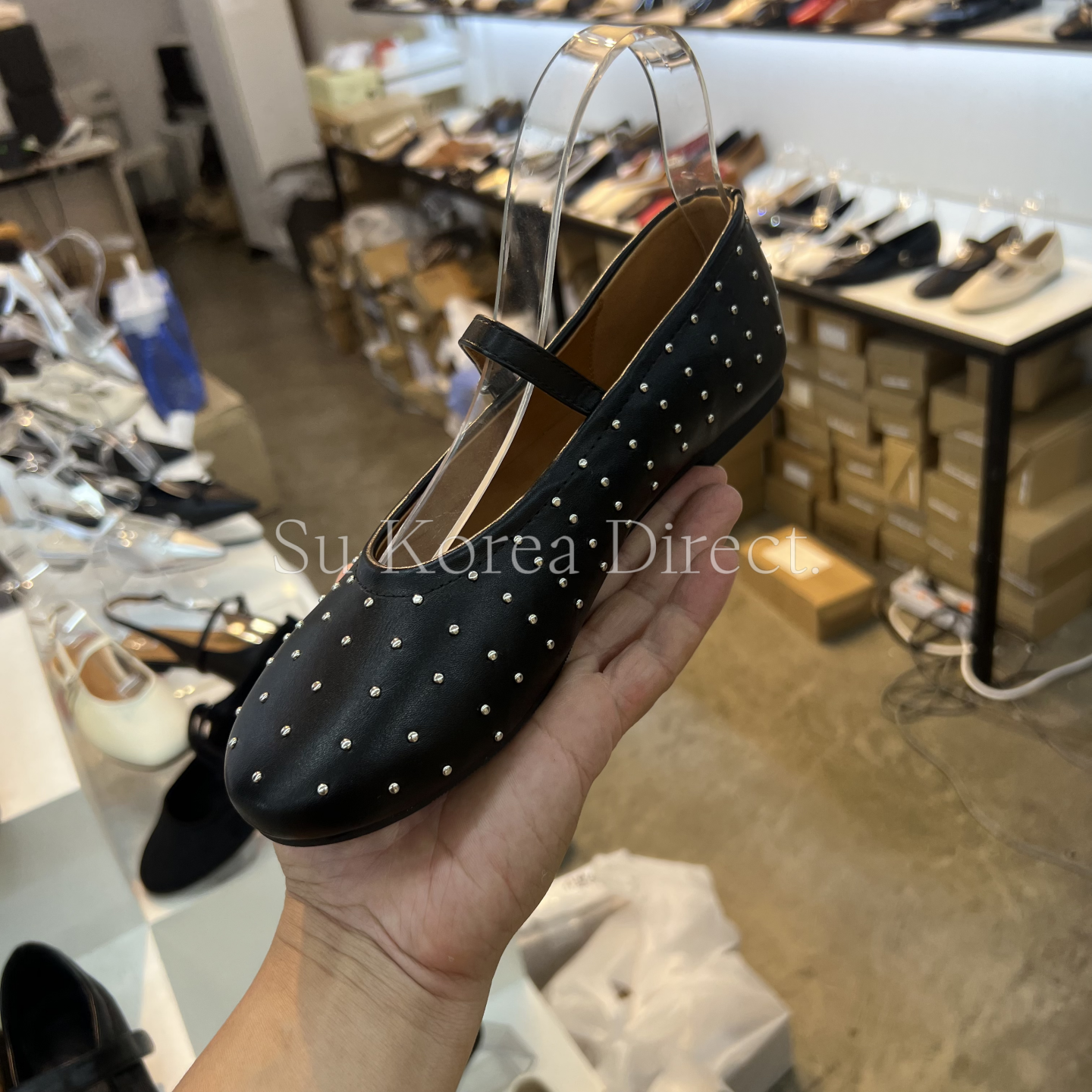 圆头一字带铆钉玛丽珍鞋小小苏东大门秋季新款纯色浅口平底鞋单鞋,淘宝优惠券,粉丝福利购,淘宝优惠卷