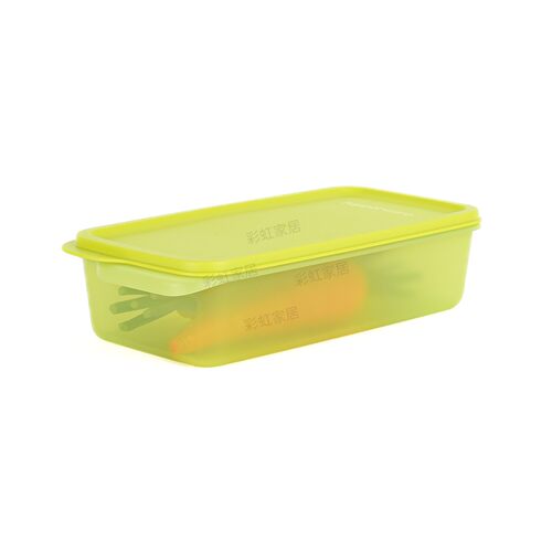 特百惠 纤长层叠深入保鲜盒冰箱冷藏密封储藏盒长方零食盒 - 图0