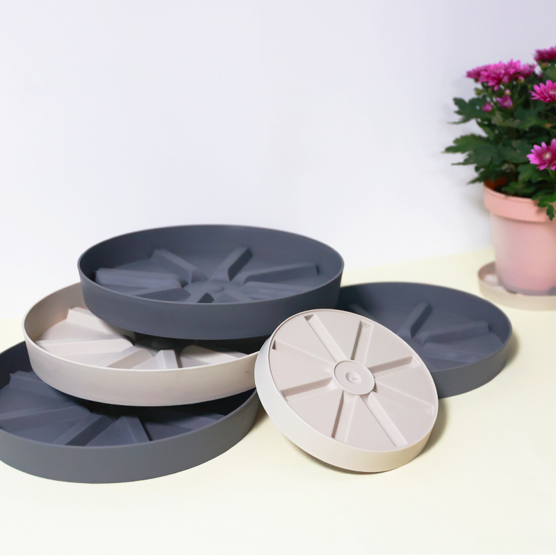 防烂根花盆托盘圆形塑料加厚种花绿植花盘底托无轮底座接水盘花托 - 图2