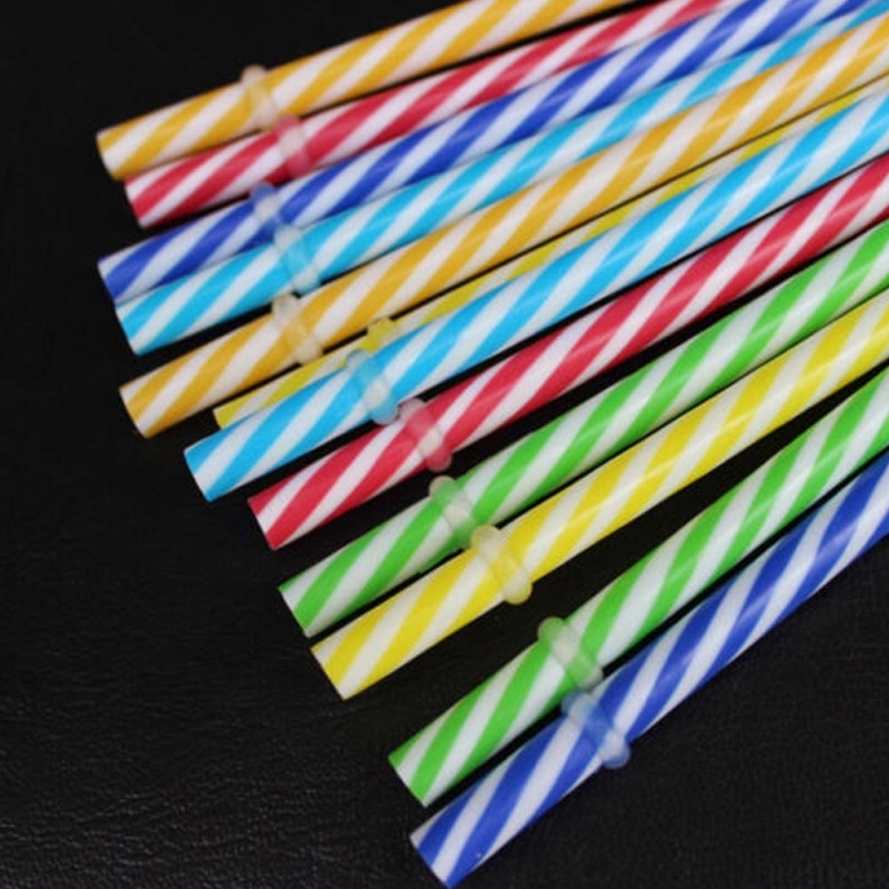 5pcs Reusable PP Drinking Straws Extra Long Colorful Plastic - 图0