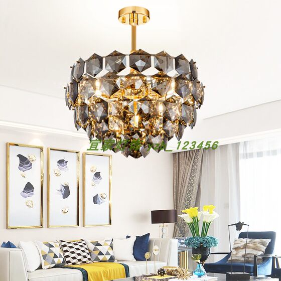 Light luxury post-modern art round crystal chandelier