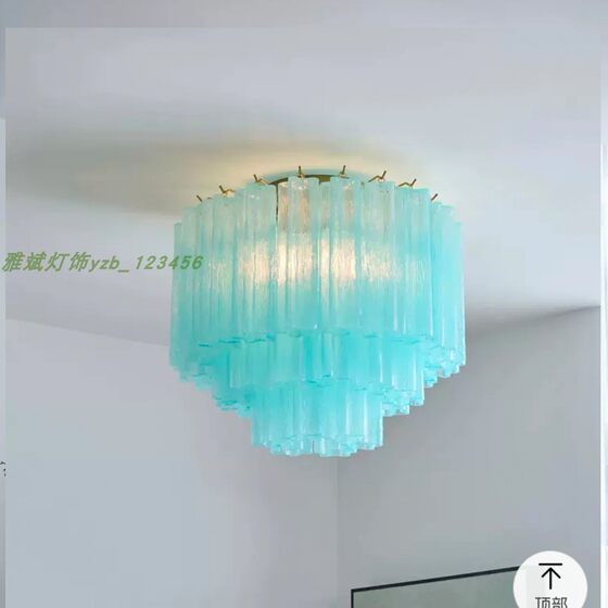 French Murano glass chandelier designer style mid-century creative bedroom retro villa living room ceiling light