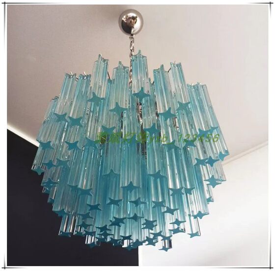 Living room villa light luxury designer Italian chandelier glass