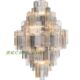 French light luxury glass staircase long chandelier Murano medieval atmosphere high-end living room empty villa duplex building
