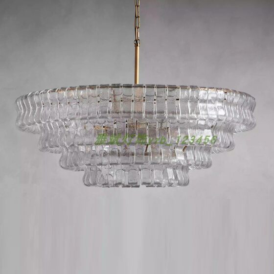 French glass living room and dining room chandelier