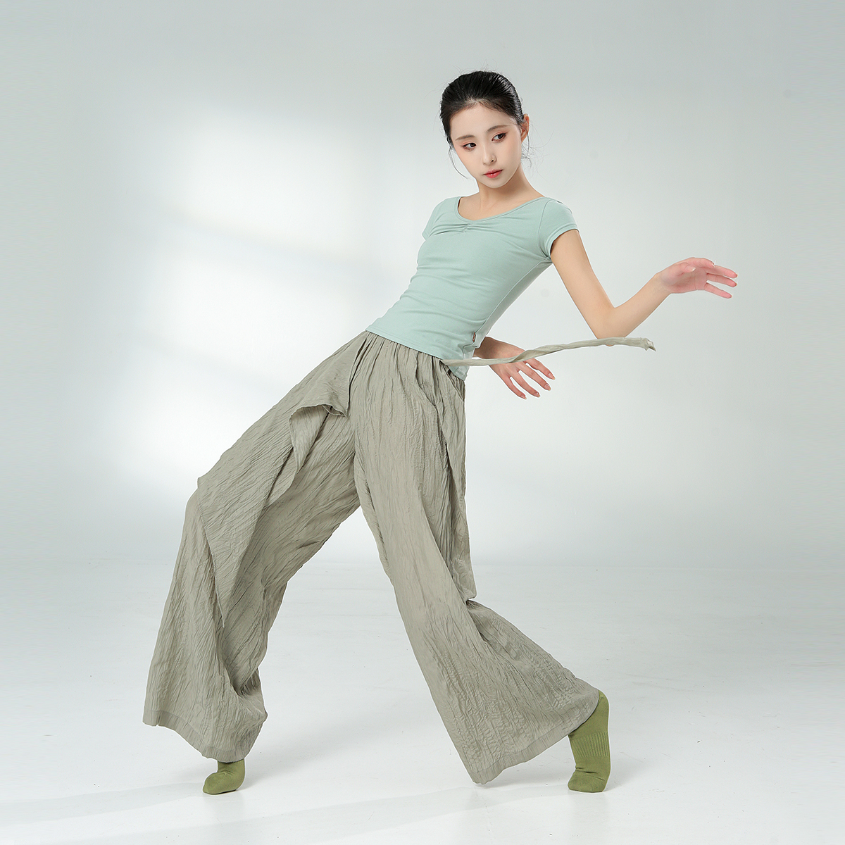 小茉莉舞蹈服女成人基训短袖上衣形体服芭蕾舞中国舞练功服显瘦 - 图0