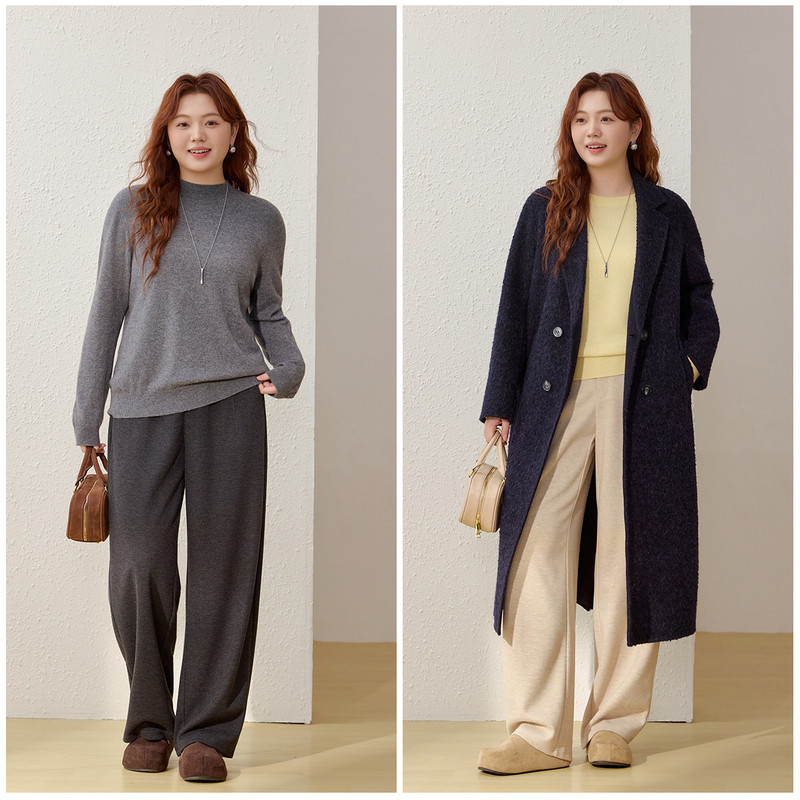 【舒适松紧后腰显瘦简约百搭裤子】纤莉秀大码女装胖mm2026春新款,淘宝优惠券,粉丝福利购,淘宝优惠卷