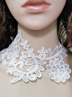 欧美蕾丝项链锁骨遮盖红白色女