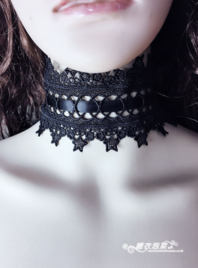 哥特风性感遮疤痕颈纹蕾丝脖链
