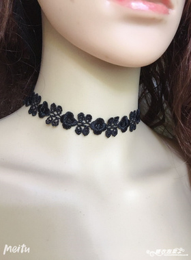 包邮新款颈链脖带复古女花色唯美