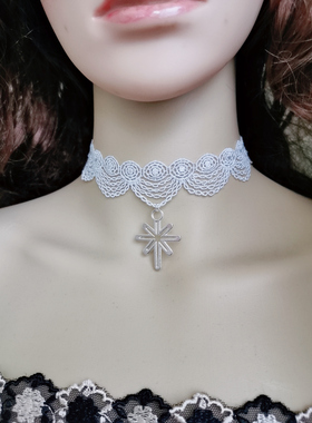 项链镶钻玫瑰颈饰短链糖衣泡菜女