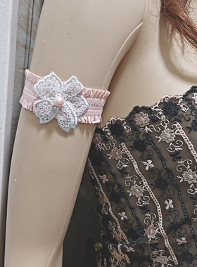 原创设计蕾丝花朵弹性手臂环装饰直播舞蹈cos配饰松紧臂带女单只