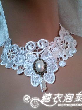 欧美复古宫廷新娘结婚白色假领