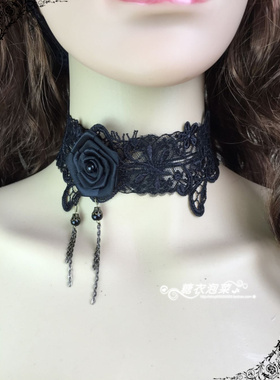 舞会蕾丝哥特风洛丽塔疤痕项链