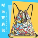 Дорожный мешочек для отдыха подходит для мужчин и женщин, милый спортивный школьный рюкзак, на шнурках