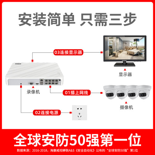 海康威视180度广角监控摄像头400万poe网络高清夜视摄影3346P1-I - 图1
