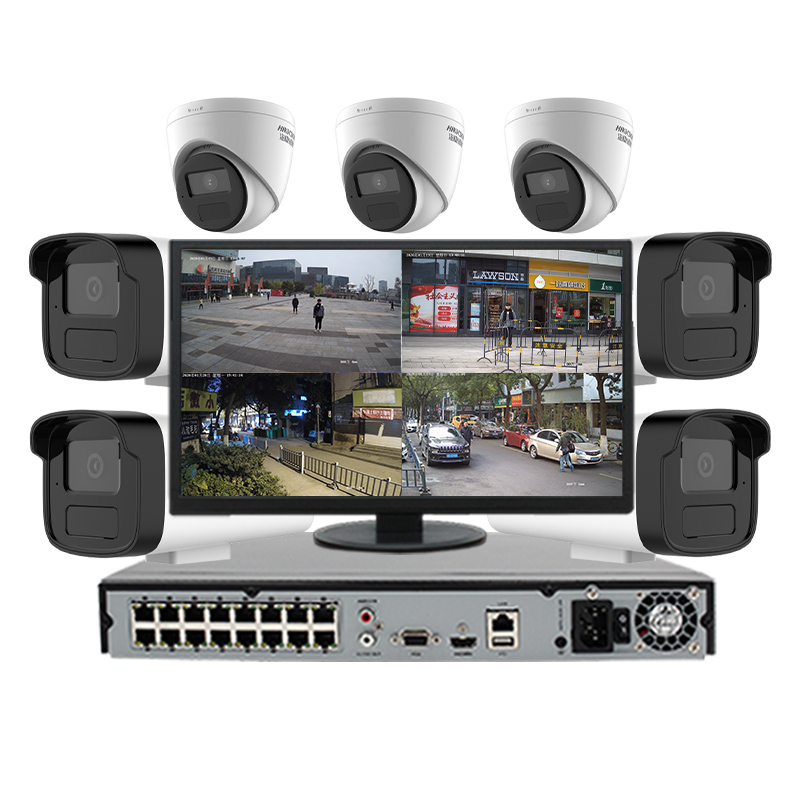 海康威视监控摄像头200万poe高清夜视室外网络商用家用监控器套装