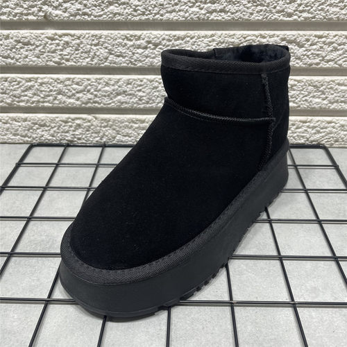 断码处理真皮雪地靴女冬季新款舒适百搭时尚加厚保暖厚底套筒棉靴 - 图0