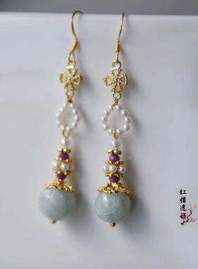 自在生热销耳夹耳钩女宋制明制汉服配饰红楼遗韵小众设计新款耳饰