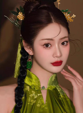 中国风潮流新娘喜字耳钩国潮唯美复古新中式古风汉服晨袍礼服配饰