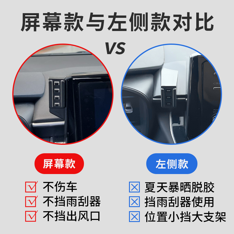 19-23款丰田卡罗拉雷凌锐放亚洲狮锋兰达专用车载手机支架屏幕款-图3