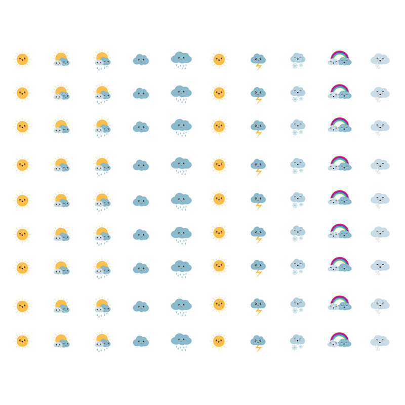 【已裁剪】晴雨表天气预报符号网红手账贴纸装饰小图案儿童贴贴画 - 图0