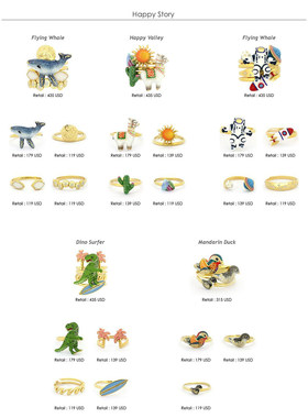 GOODAFTERNINE泰国设计师手工新品马年海洋猫花戒指耳环项链手镯