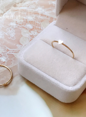 不褪色！心形戒指美国进口14k