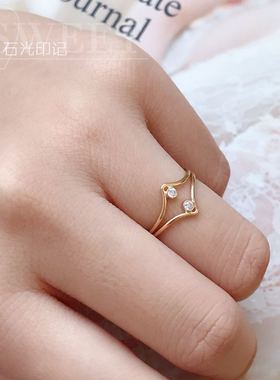 锆石14K注金戒指礼物不褪色