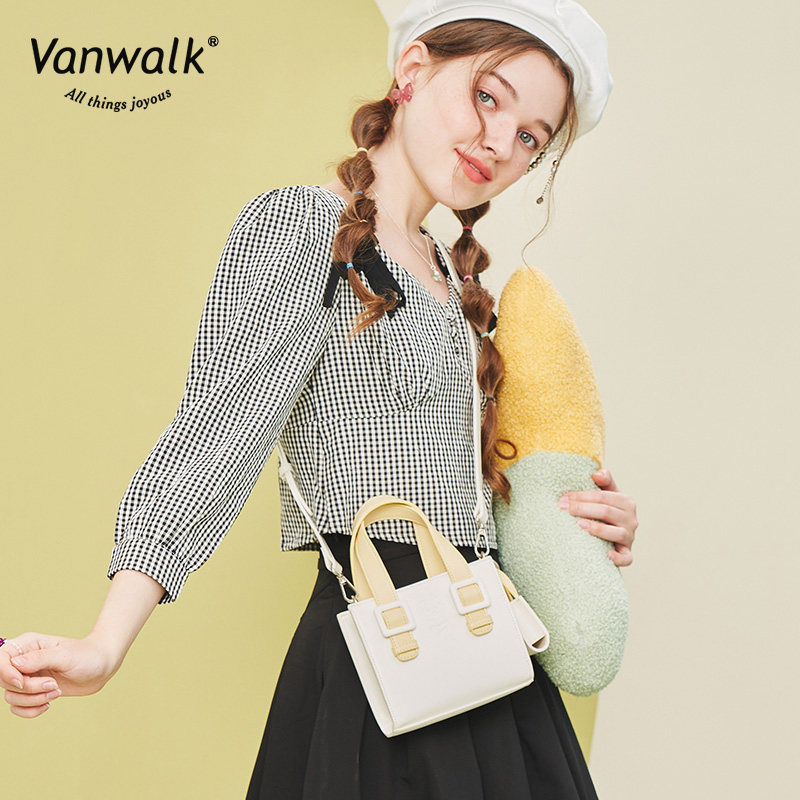 vanwalk郁金香自制甜美少女单肩包 出走女士包袋