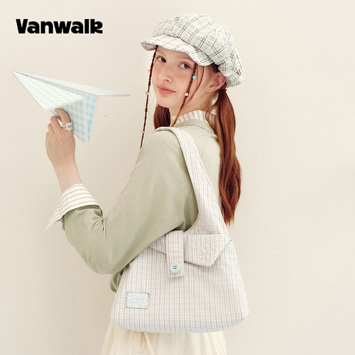 VANWALK手账屋 美式复古女款双面托特包高级感通勤手提单肩包女包 - 图3
